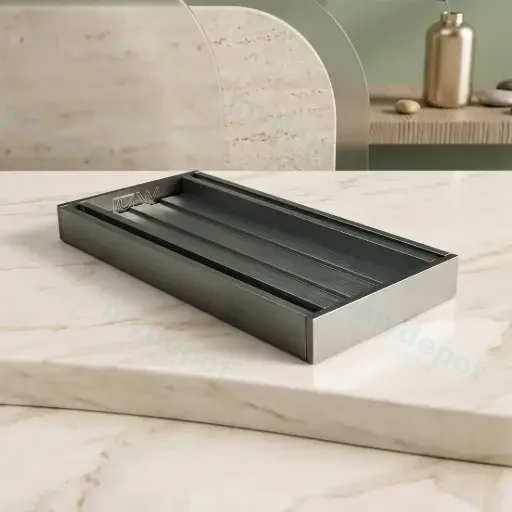 100*100*26mm Muses Gun Metal Grey Ezy Flow Tile Insert Grate(Maximum 5600mm,50mm Waste)