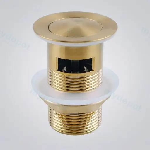 32/40mm Brushed Brass Basin Pop Up Waste With Overflow(Brass)