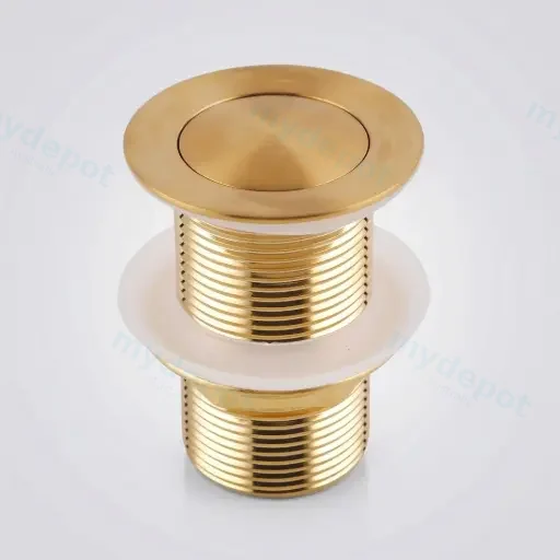 32/40mm Brushed Brass Basin Pop Up Waste Without Overflow(Brass)