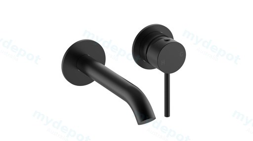 Otus Slimline SS Wall Basin Mixer Separate Back Plate Trim Kits in Matt Black