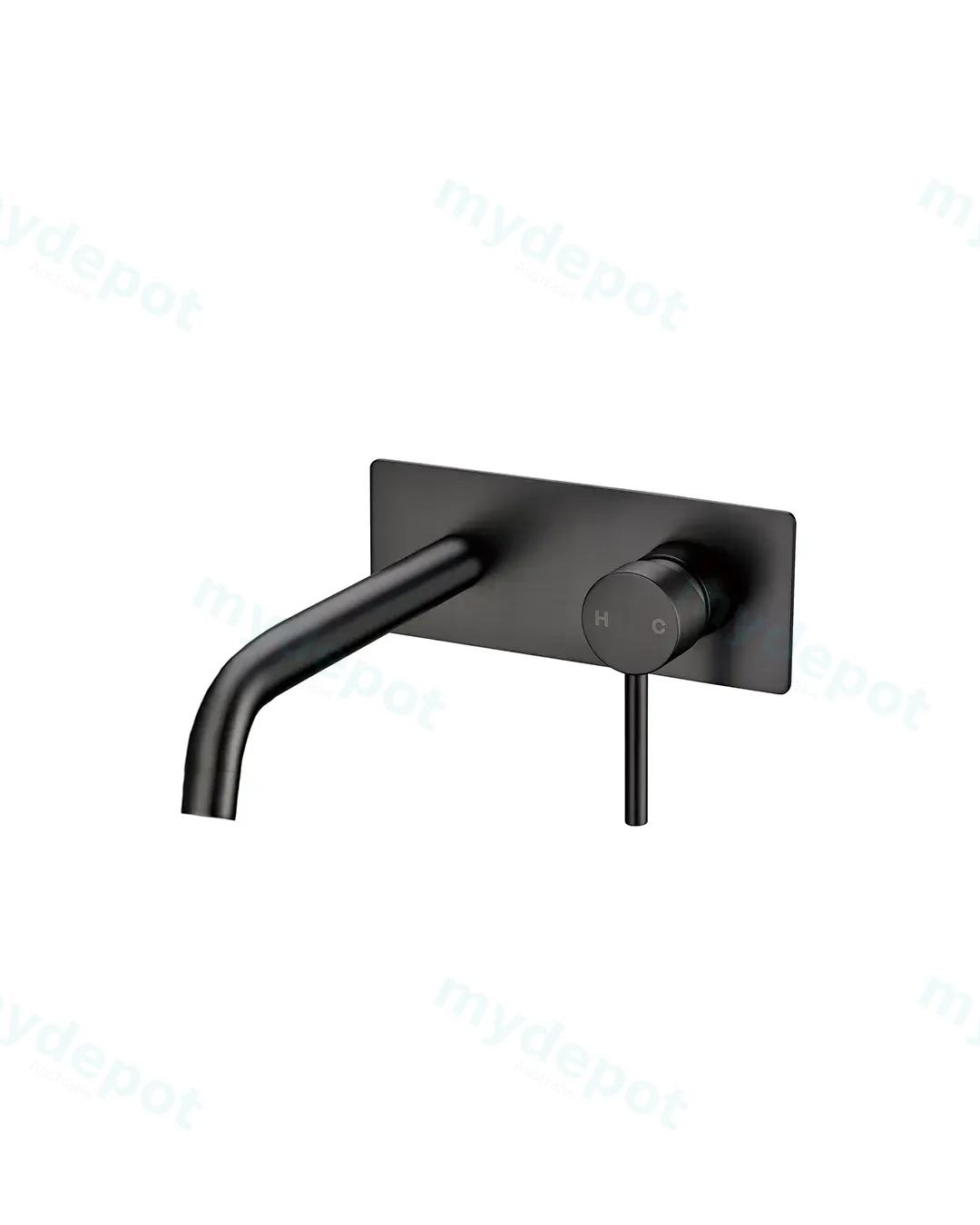 Pentro Gun Metal Grey Wall Mixer With Round Spout