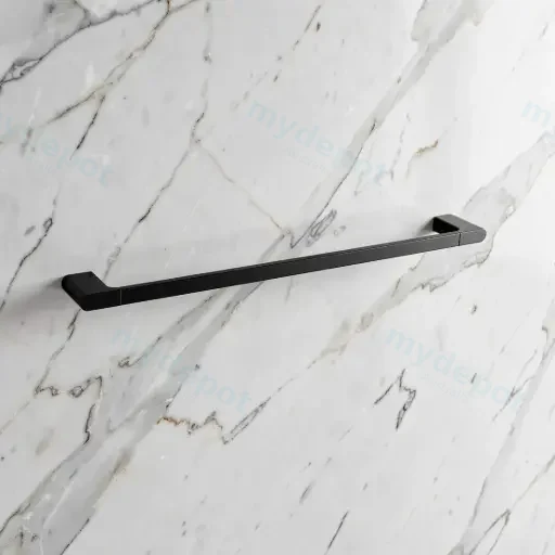 Persano Matte Black Zinc Alloy 800mm Single Towel Rail