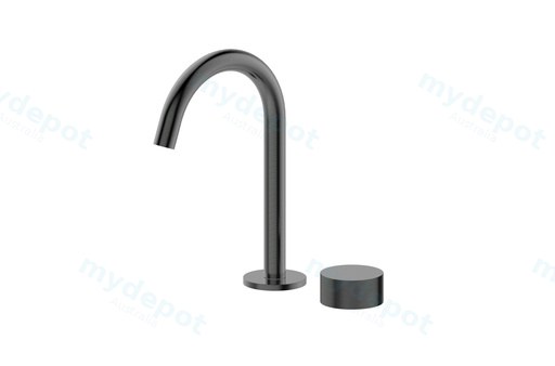Qi Rund Progressive Rund Basin Set Burshed Gun Metal