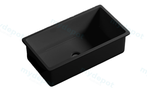 Size:813*483*254mm Matte Black Procida Fine Fireclay Inset/Undermount Sink Single Bowl,Grid And Waste Included