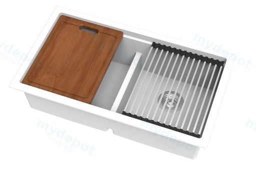 Size:825*470*241mm Bowl Size:374*381*241mm*2 Artic White Gabrio Granite Sink With Work Station Double Bowls