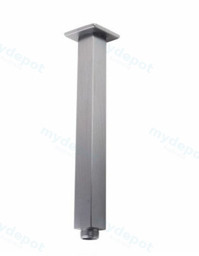 Square Brushed Nickel Ceiling Shower Arm 200mm