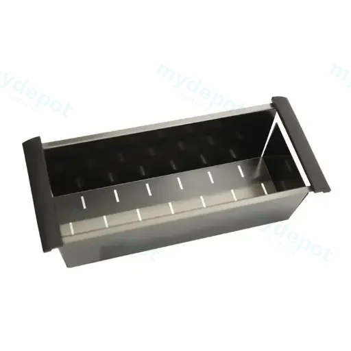 Gun Metal Black Stainless Steel Kitchen Sink Colander 440*190*130mm