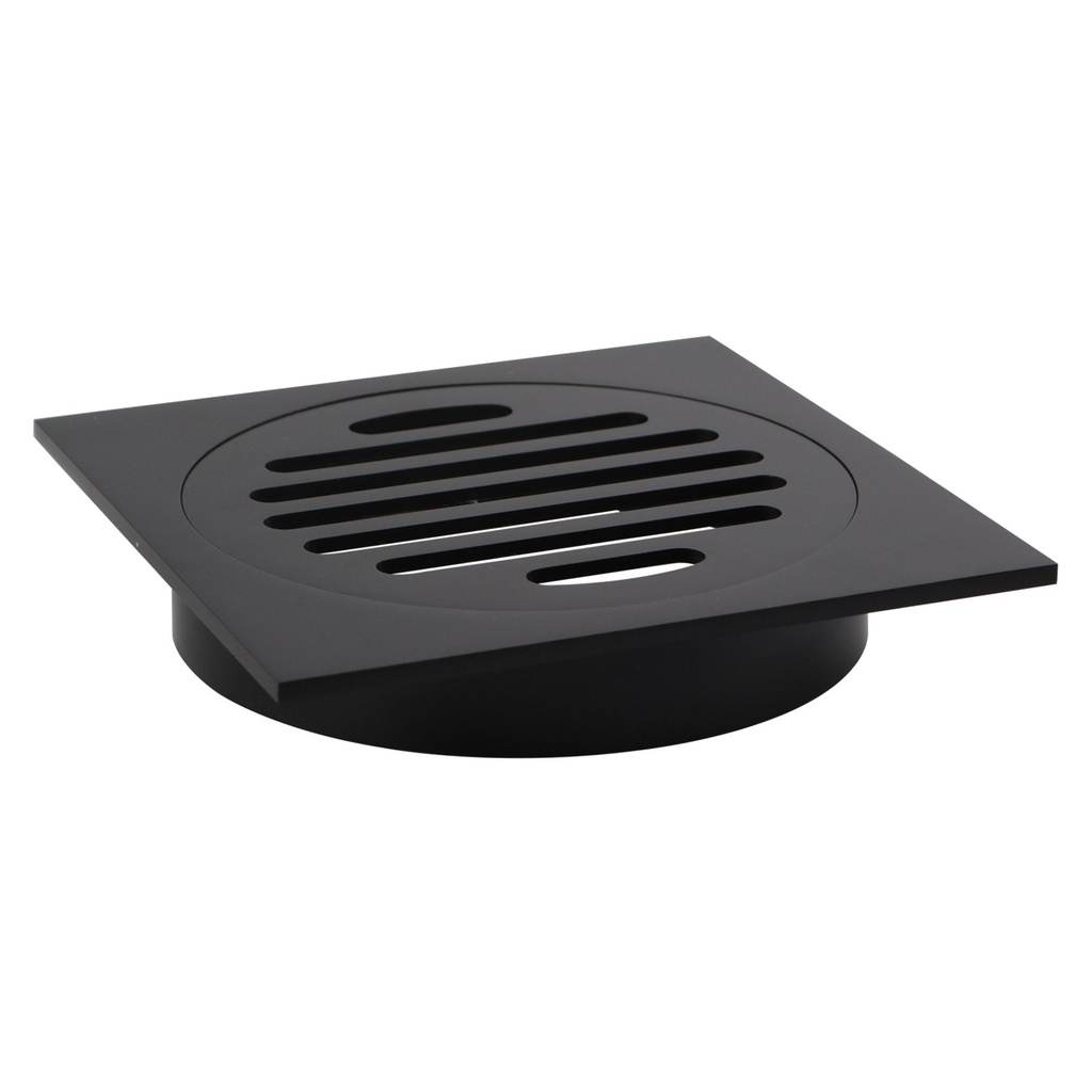 [40458] 110*110mm Square Black Brass Floor Waste(100mm Outlet)