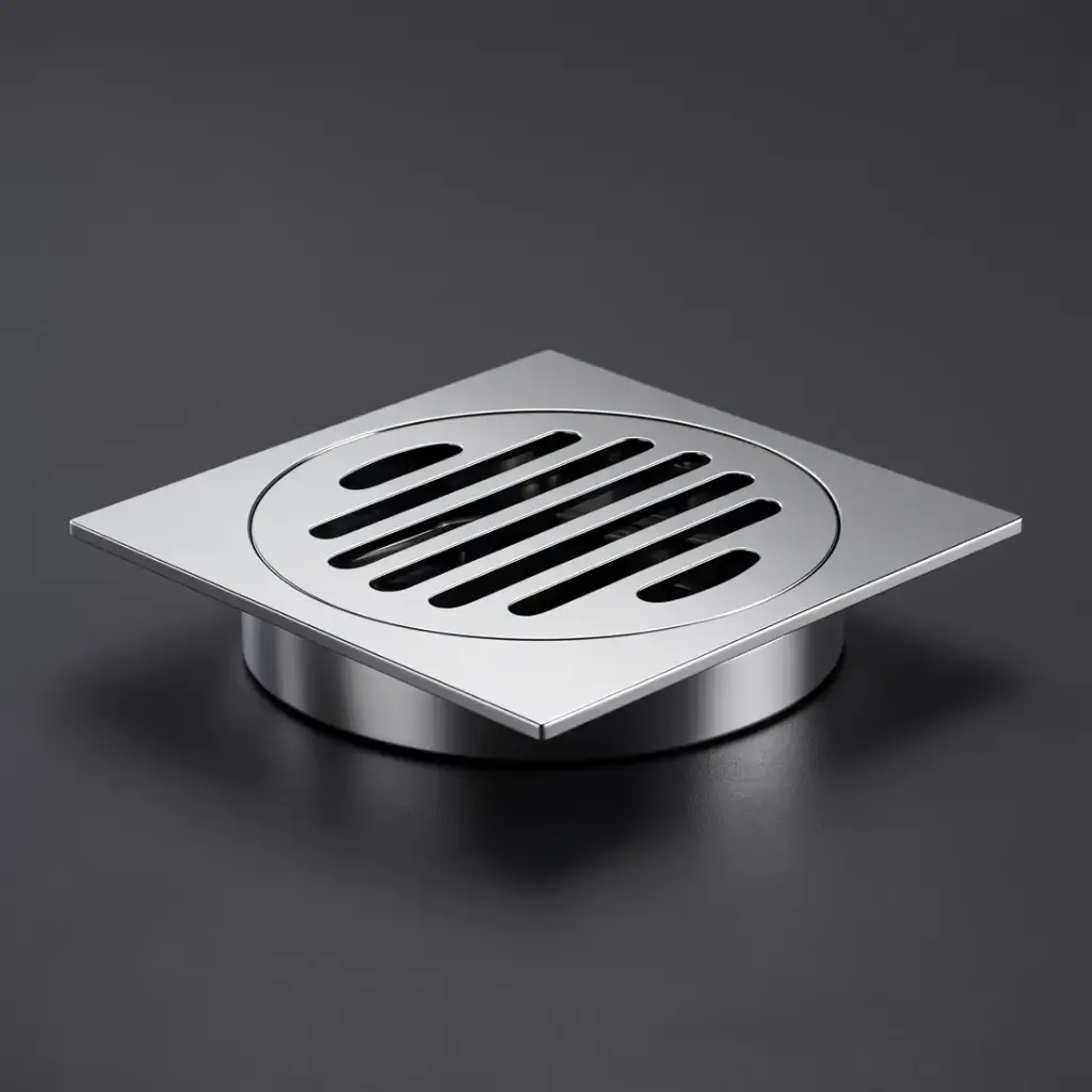 [55836] 110X110mm Chrome Square Floor Drain(100mm Outlet)