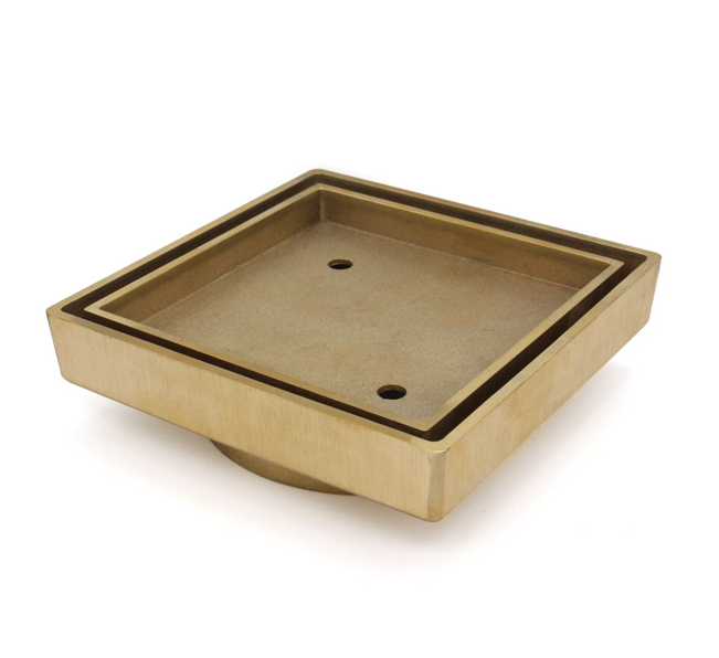 [41420] 115*115*35mm Gold Smart Tile Insert Floor Waste Shower Grate Drain(88mm outlet)