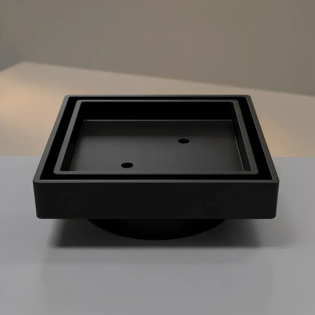 [41421] 115*115mm Gun Metal Grey Smart Tile Insert Floor Waste Shower Grate Drain (88mm outlet)