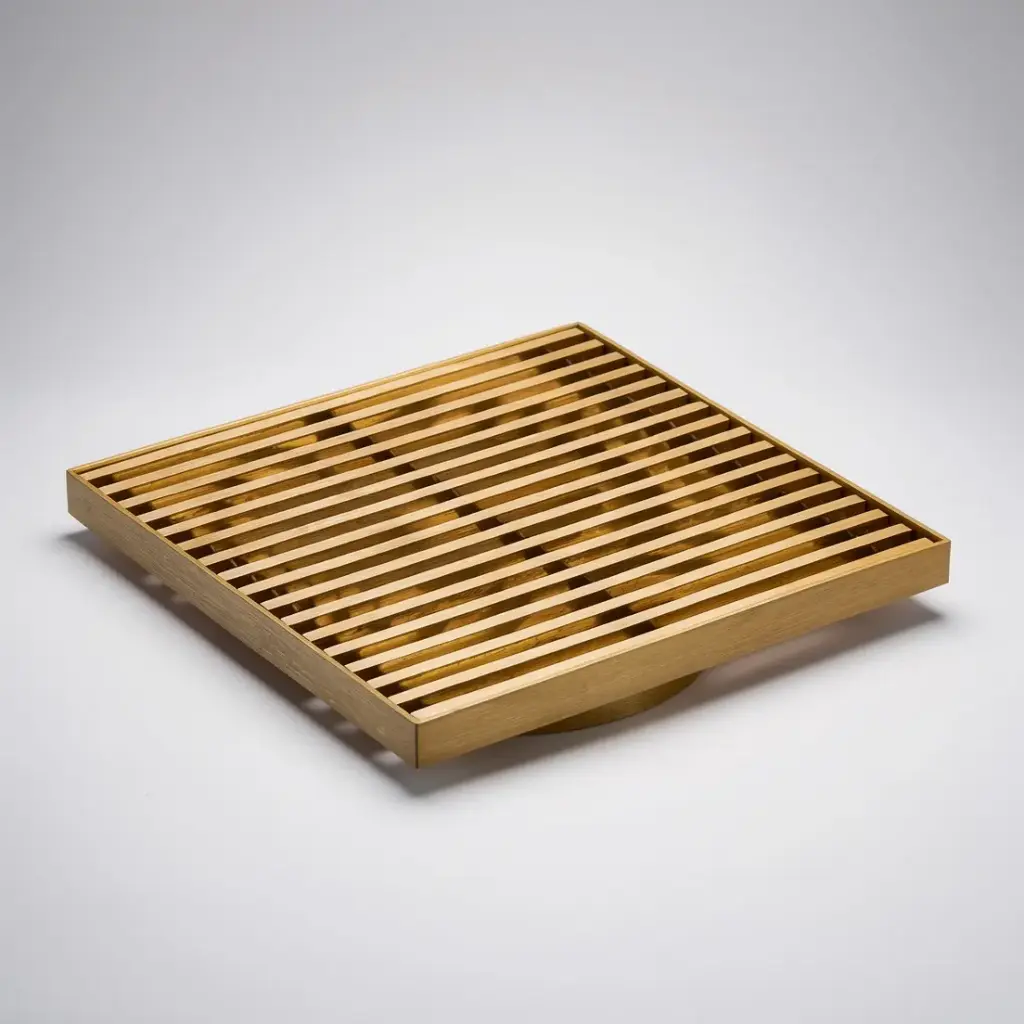 [55850] 115X115mm Gold Grills Square Floor Drain(80mm)