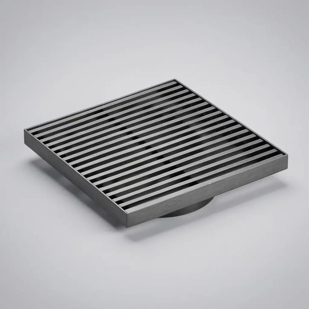 [55851] 115X115mm Gun Mental Grills Square Floor Drain(80mm)