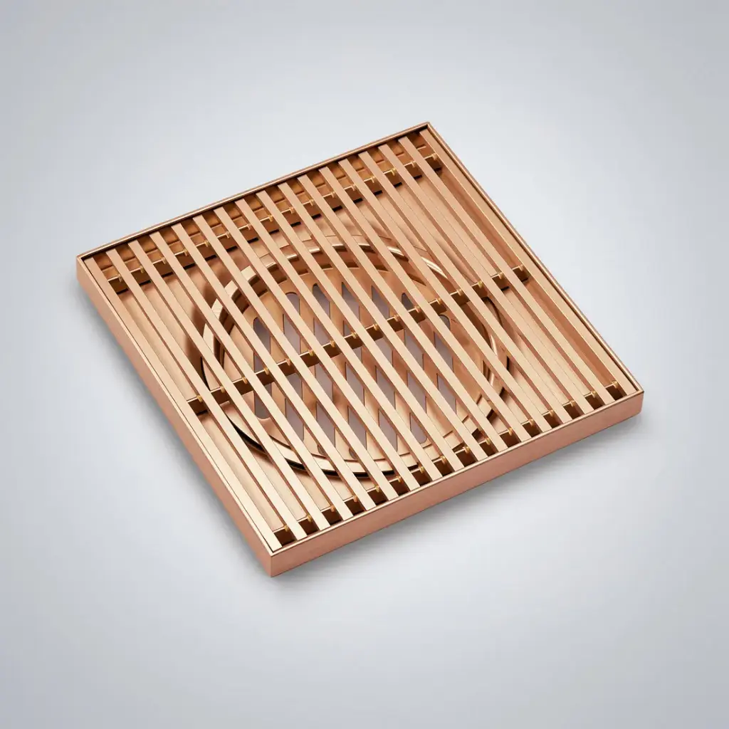 115X115mm Rose Gold Grills Square Floor Drain(80mm)
