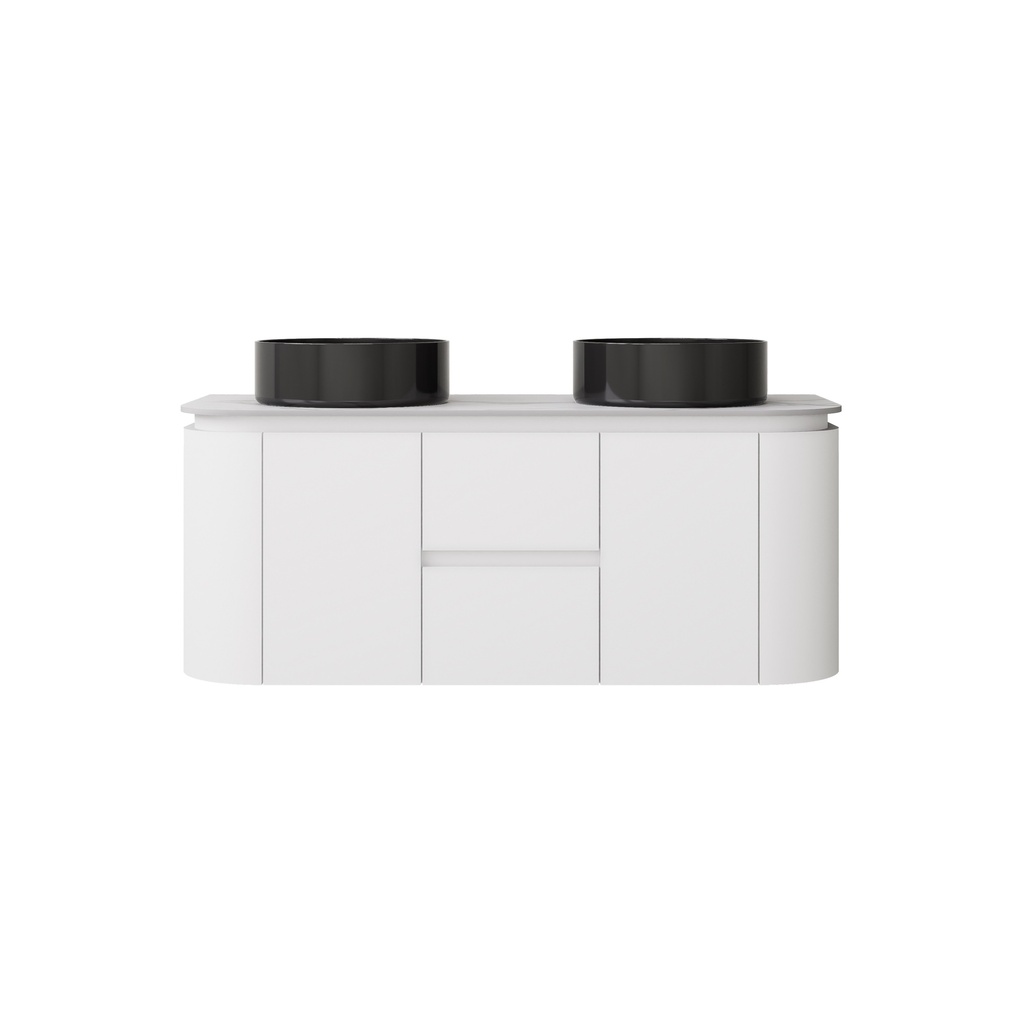 [56679] 1190X455X470mm Matte White Devito Modern Wall Hung Vanity PVC Cabinet