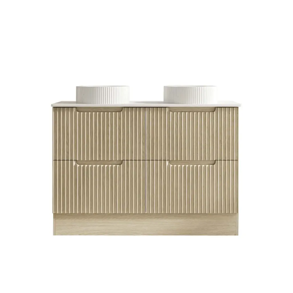 [50535] 1190x455x830 Natural Oak Premium Straight Edge Freestanding vanity