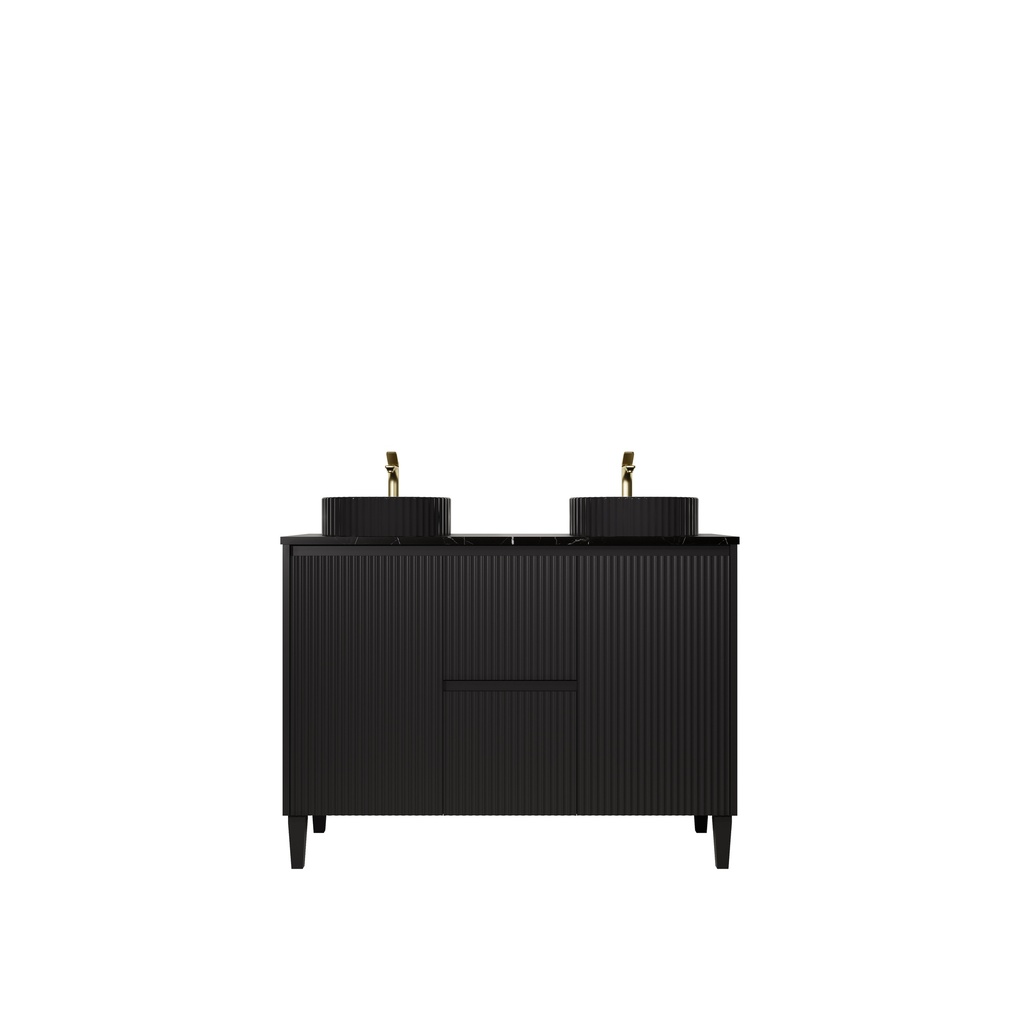 [56635] 1190x455x860mm Matte Black Crete Modern Free Standing Vanity