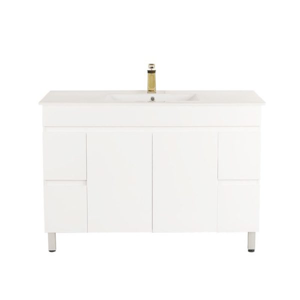 1200*450*710mm Freestangding Gloss White PVC Vanity Cabinet Only