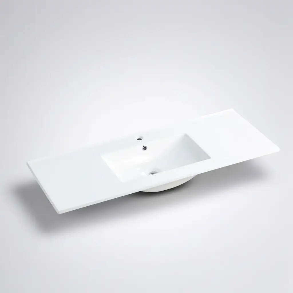 [90106/CT1246] 1200mm Ceramic Top for Bathroom Vanity Single Bowl Gloss White