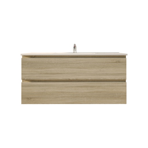 1200mm White Oak MDF 2 Drawers Wall Hung Bathroom Vanity Cabinet Only