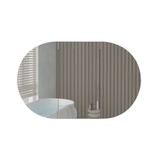 [91099/OSV1275MW] 1200Lx750Hx146Dmm Oval Matte White 2PAC MDF 3 Door Shaving Cabinet