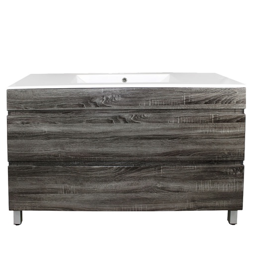 [93046/DG1246L] 1200mm Dark Grey MDF 2 Drawers Freestanding Vanity Cabinet Only