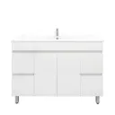 1200mm Freestanding with Legs Bathroom Vanity Cabinet Only PVC Gloss White