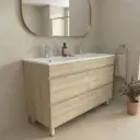 1200mm White Oak MDF 4 Drawers Freestanding Bathroom Vanity Cabinet Only