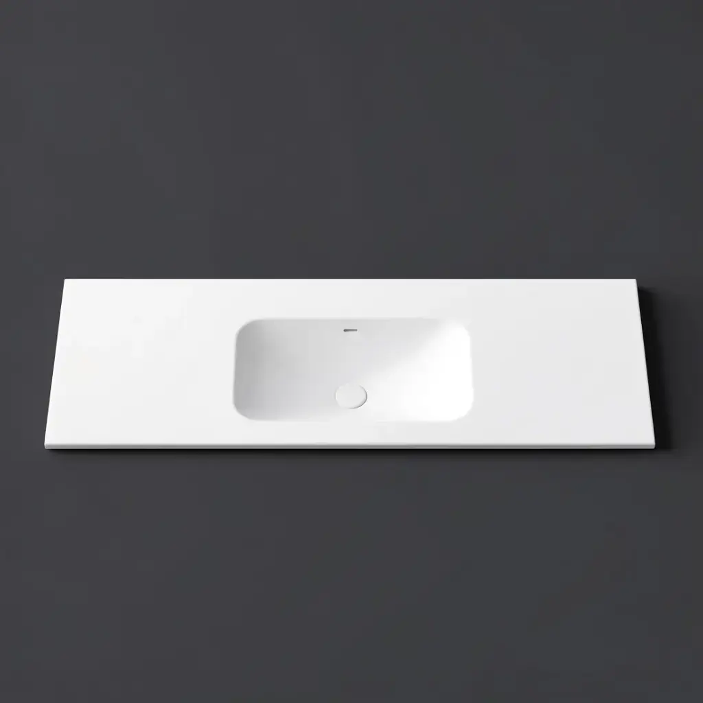 1205X465X145 Matte White Chasey Solid Surface Stone Basin