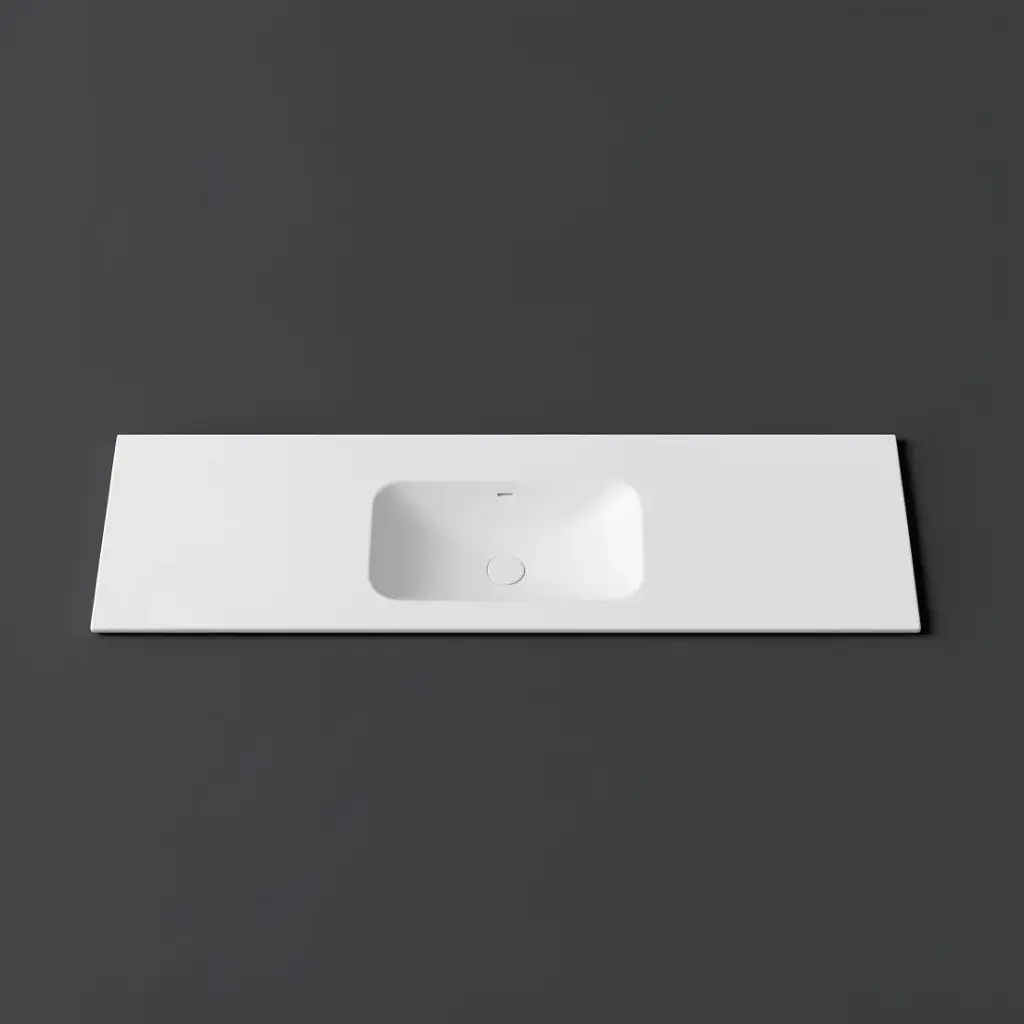 1205X465X145 Matte White Chasey Solid Surface Stone Basin