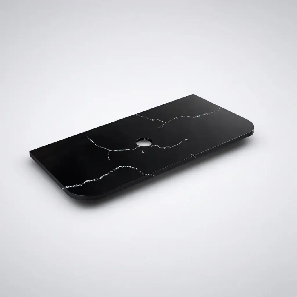 [56331] 1205X505X12mm Calacatta Night Solid Surface Curve Stone Top