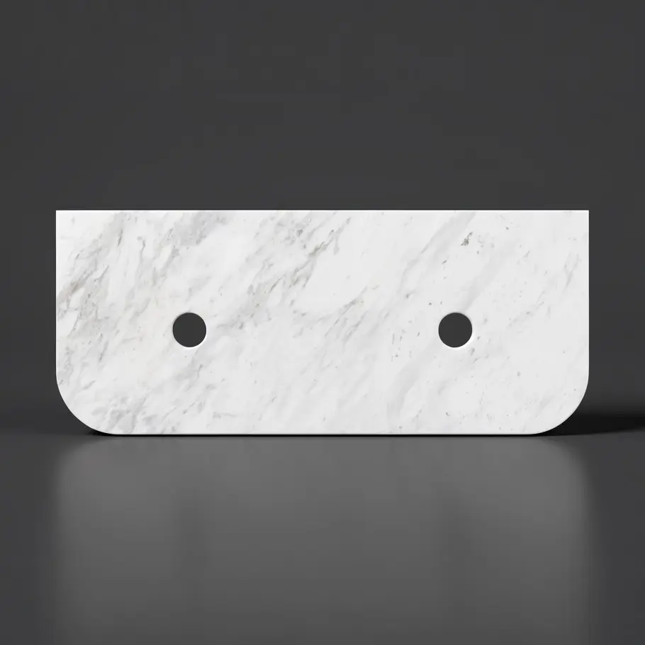 [56355] 1205X505X18mm Carrara White Marble Curve Stone Top