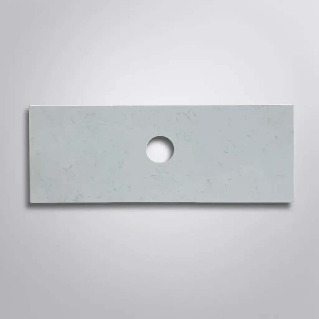 [50686] 1205x465x15mm Carrara White Zero Silica Quartz Square Corner Stone Top