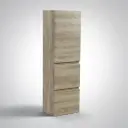 1350mm White Oak MDF Board with PVC Vacuum Filmed 2 Drawer 1 Door Tall Boy