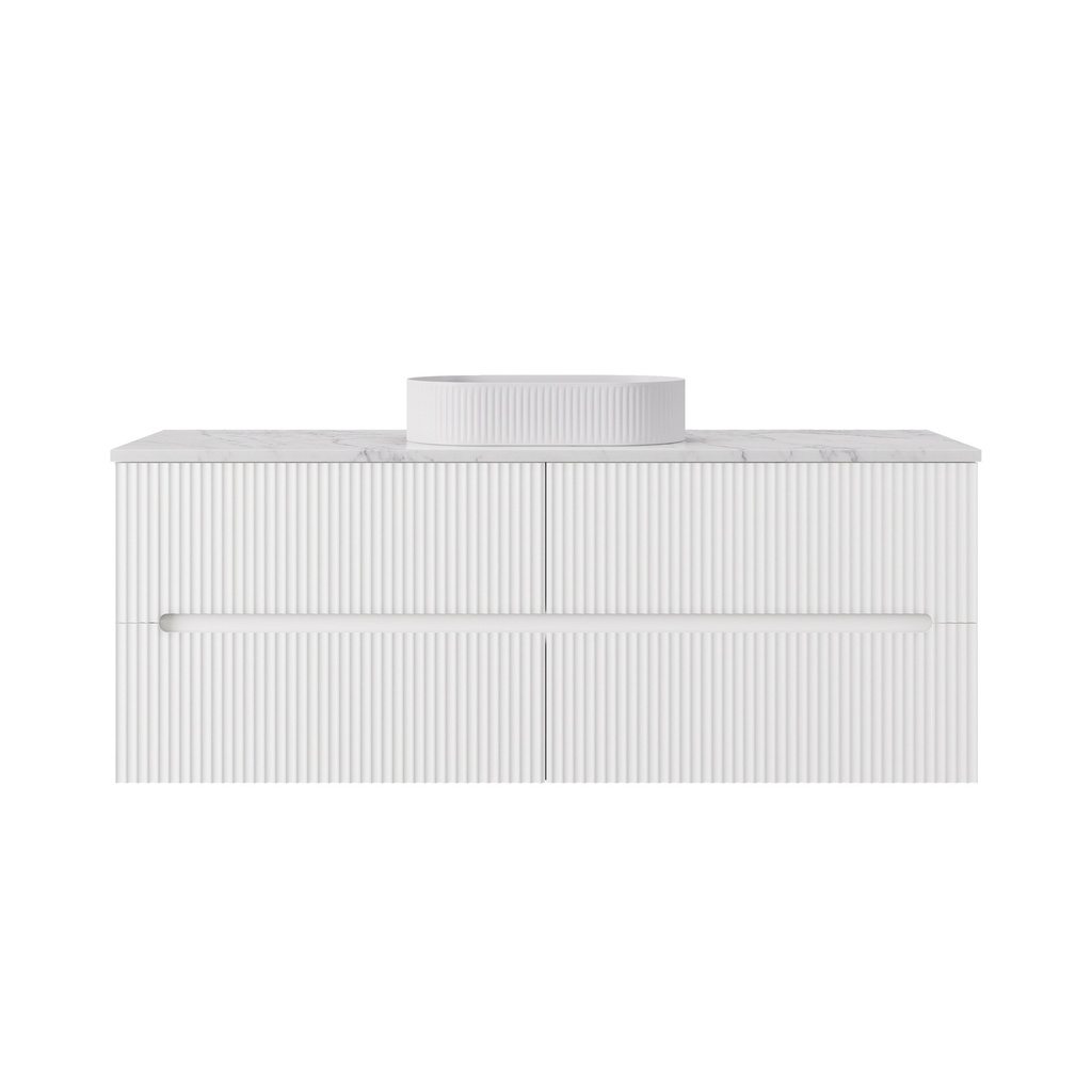 [56823] 1490*455*540mm Matte White Cabarita Morden Wall Hung PVC Cabinet For Single Bowl Only