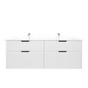 1500mm Aria Matte White Mdf Four Drawers Wall Hung Bathroom Vanity Cabinet Only With Handle