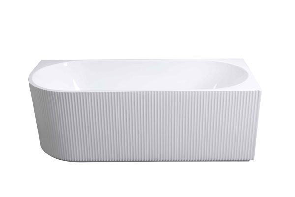 [50194] 1500*750*590mm Rose V-Groove Right Hand Corner Matt White Bathtub