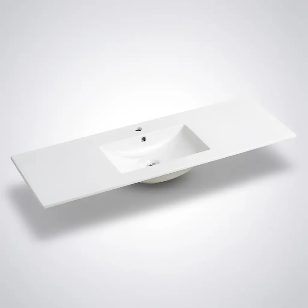 [90108/CT1546] 1500mm Ceramic Top for Bathroom Vanity Single Bowl Gloss White