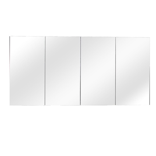 [92042/PVCPSV1500] 1500mm Bathroom Shaving Cabinet PVC Gloss White 2PAC 4 Door Pencil Edge