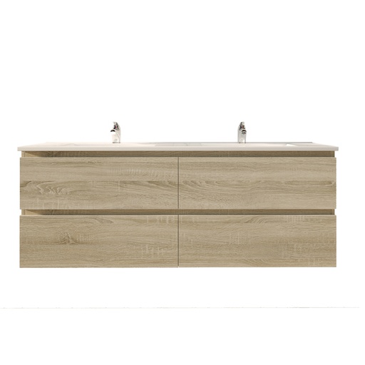 1500mm White Oak MDF 4 Drawers Wall Hung Bathroom Vanity Cabinet Only