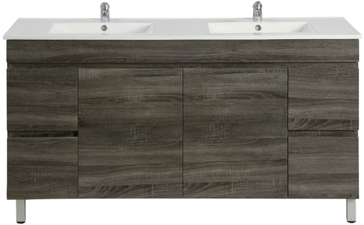 [93138/B154L-DG] 1500mm Dark Grey MDF Freestanding Bathroom Vanity Cabinet PVC Vacuum Filmed