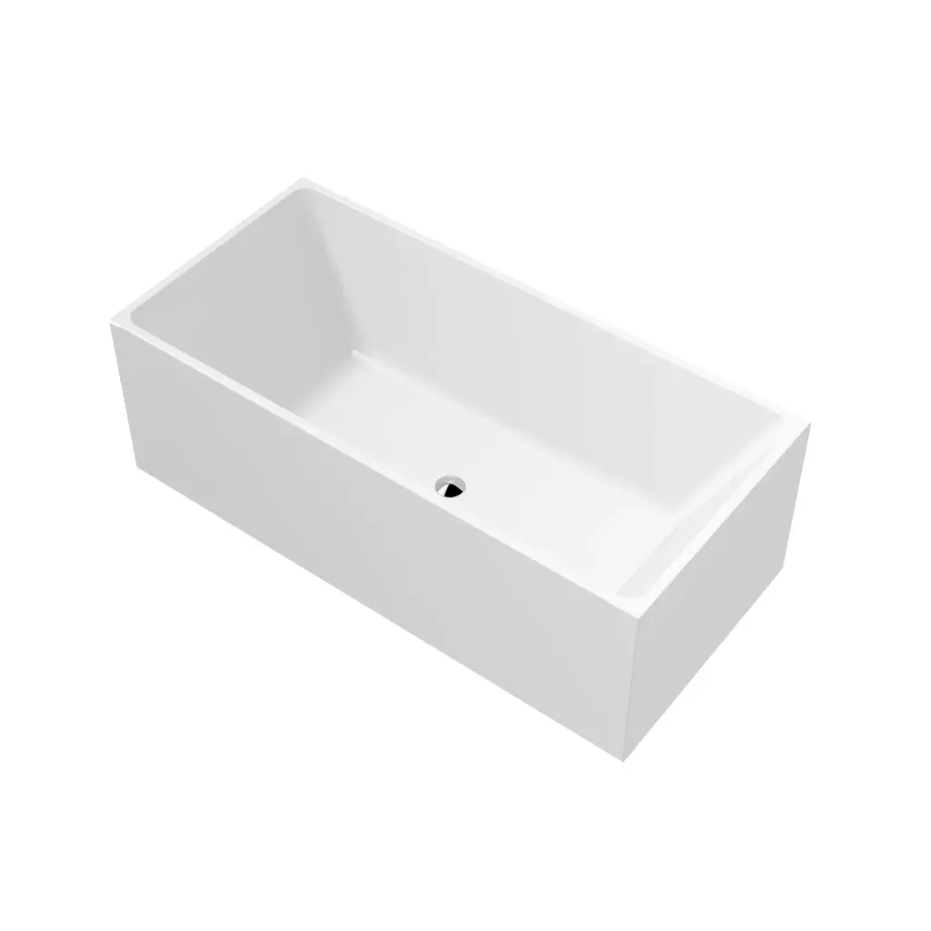 [55615] 1500X680X650mm Gloss White Crete Multifit Free Standing Bath No Overflow 40mm Waste+Pipe Supplied