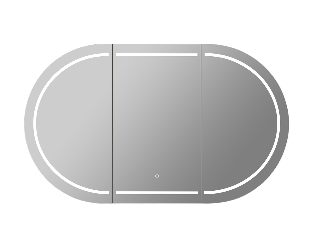 [55983] 1500X800X155mm Allison Pill LED Shaving Cabinet Matte Black