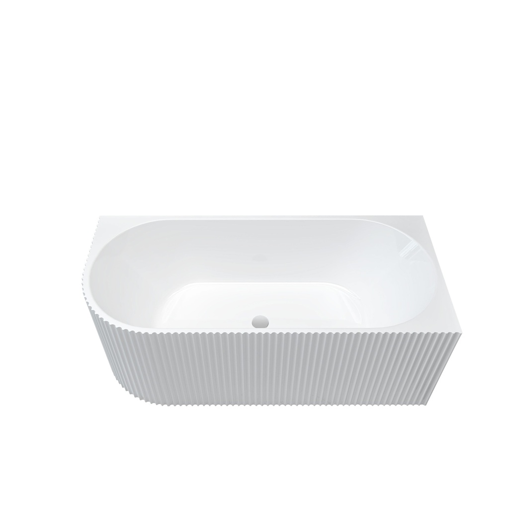[75132/KBT1500-RC] 1500mm Kiama Grooved Gloss White Right Corner Fit Bathtub