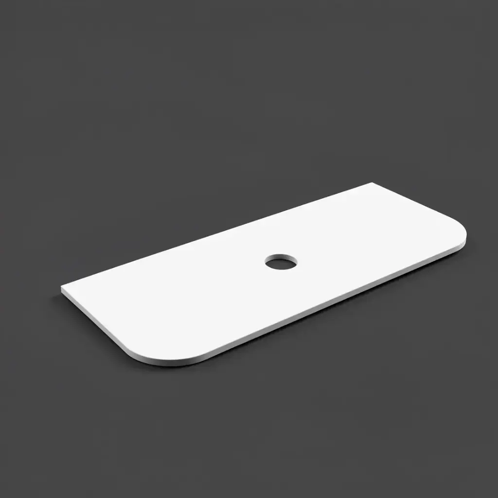 [56122] 1505X505X12mm Matte White Solid Surface Plain Slab Curve Stone Top