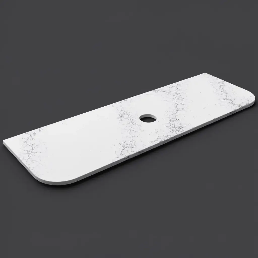 [56375] 1505X505X20mm Calacatta White (WG486) Zero Silica Engineer Curve Stone Top