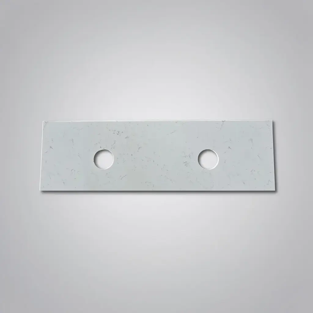 [50690] 1505x465x15mm Carrara White Zero Silica Quartz Square Corner Stone Top