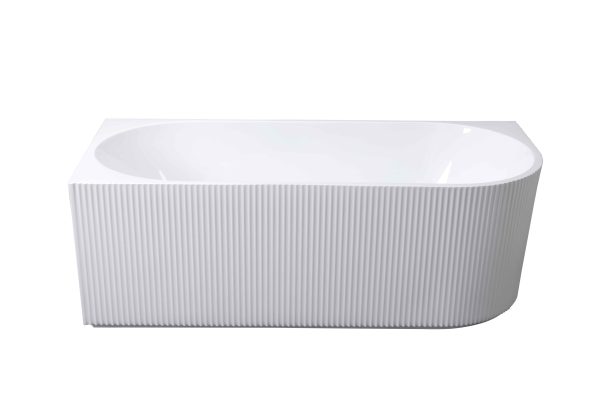 [50195] 1700*800*590mm Rose V-Groove Left Hand Corner Matt White Bathtub