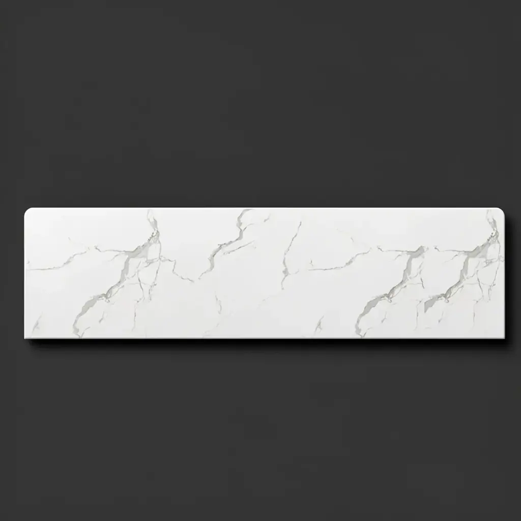 [90196/WM1846ST] 1800x465x15mm White Marble Look Sintered Stone Top Benchtop