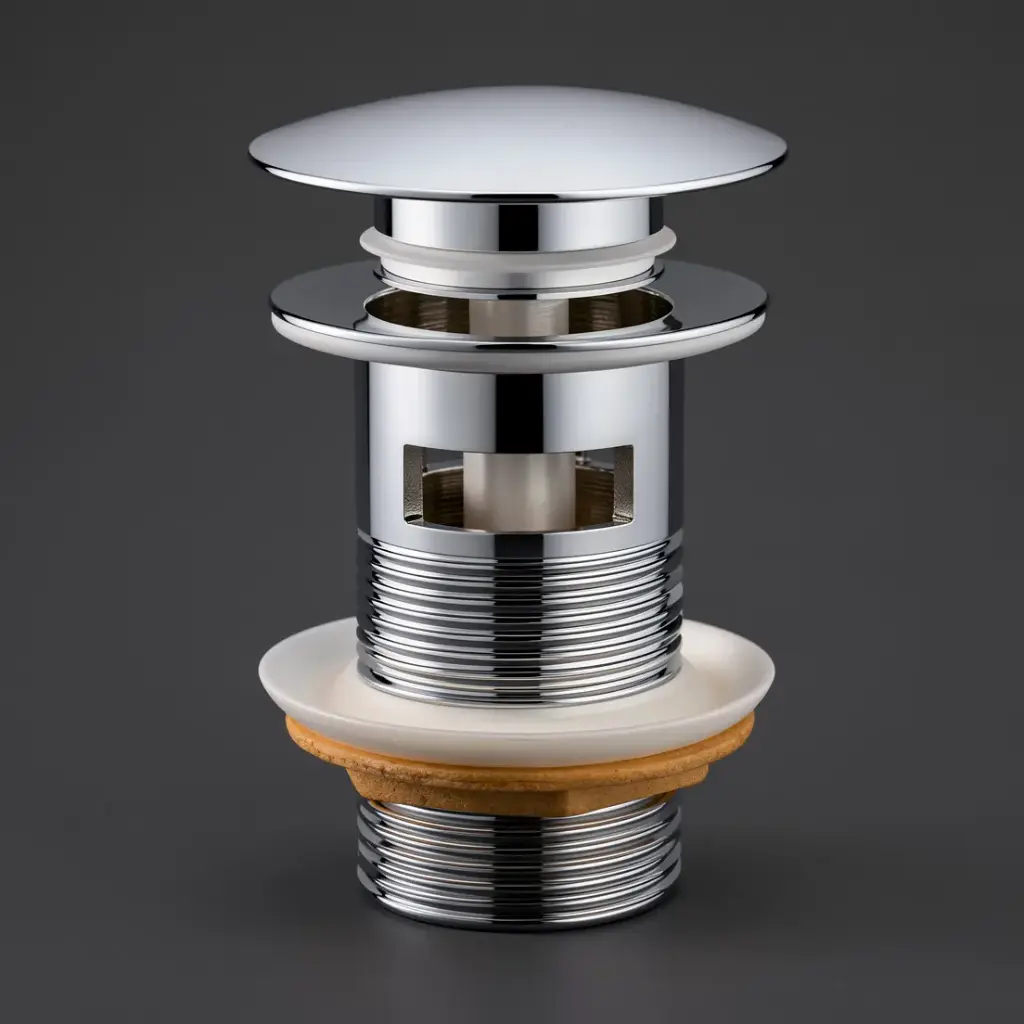 [40490] 32/40mm Chrome Mushroom Solid Brass Basin Pop Up Waste with Overflow